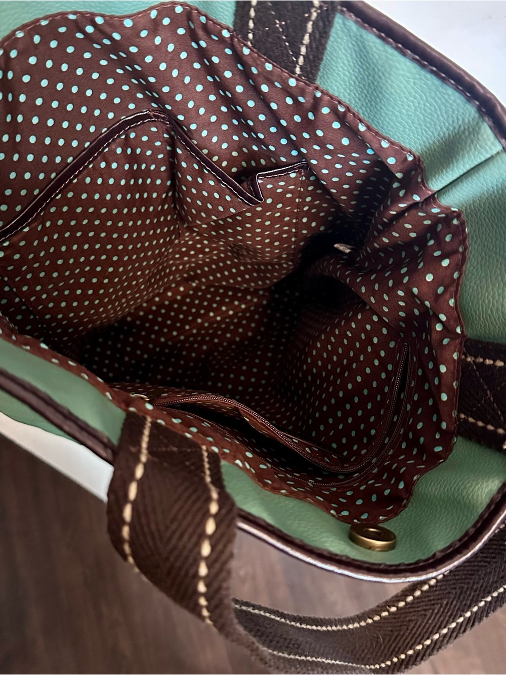 Chala Teal Cat Appliqué Tote Bag - Picture 11 of 11